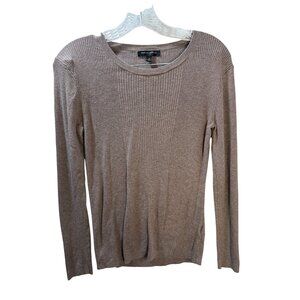 Banana Republic Small Ribbed Knit Long Sleeve Sweater Beige Lightweight Womens T